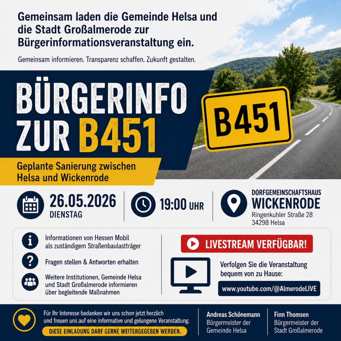 Bürgerinformation zur Sanierung der B 451